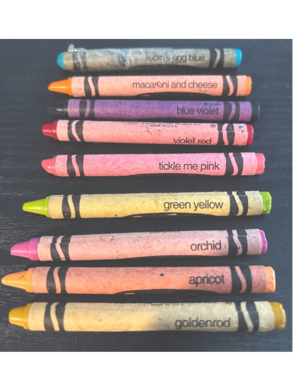 Vintage 1990s Crayola Crayons Lot Of 9 Macaroni & Cheese Robins Egg Blue, Plus.